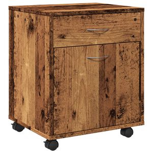 vidaXL Rollcontainer Altholz-Optik 45x38x54 cm Holzwerkstoff