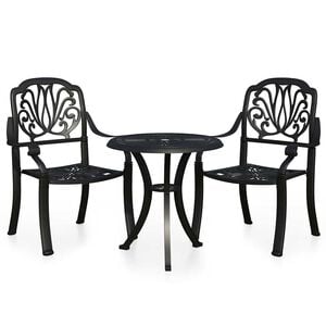 vidaXL 3-tlg. Bistro-Set Aluminiumguss Schwarz