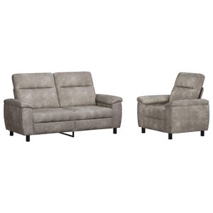 vidaXL Sofa-Set 2 pcs Hellgrau Kunstwildleder