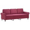 vidaXL 3-Sitzer-Sofa mit Hocker Weinrot 180 cm Samt