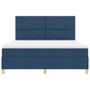 vidaXL Boxspringbett mit Matratze mit Kopfteil Blau 180 x 200 cm Stoff