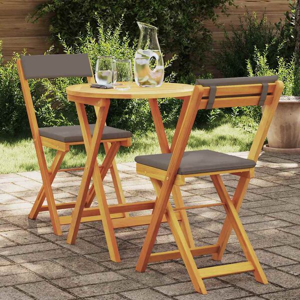 vidaXL Garten Essgruppe mit Kissen 3 pcs &Ouml;l-Natur Massivholz Akazie