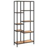 vidaXL B&uuml;cherregal 80x30x180 cm Stahl und Holzwerkstoff