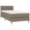 vidaXL Boxspringbett mit Matratze Taupe 80x200 cm Stoff