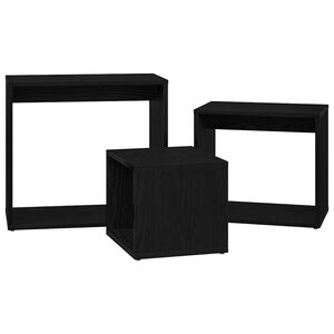vidaXL Nestingtisch 3 stk. Schwarz Eichen-Optik 55 x 30 x 50 cm