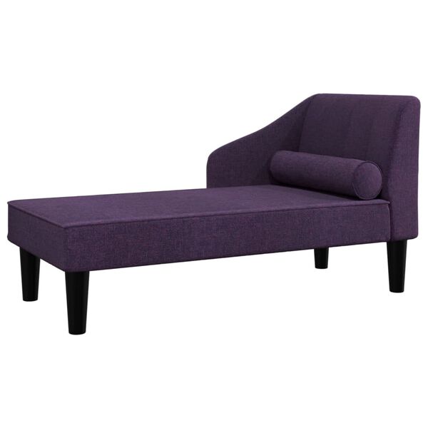 vidaXL Chaiselongue mit Nackenrolle Lila Stoff