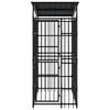 vidaXL Outdoor-Hundezwinger mit Dach Stahl 1,84 m&sup2;
