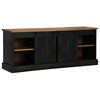 vidaXL TV-Schrank HALDEN 2 Schiebetüren Schwarz 150x40x60cm Massivholz
