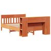 vidaXL Massivholzbett mit Regal ohne Matratze Wachsbraun 135x190 cm