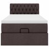 vidaXL Ottoman-Bett mit Matratze & LEDs Dunkelbraun 100x200 cm Stoff