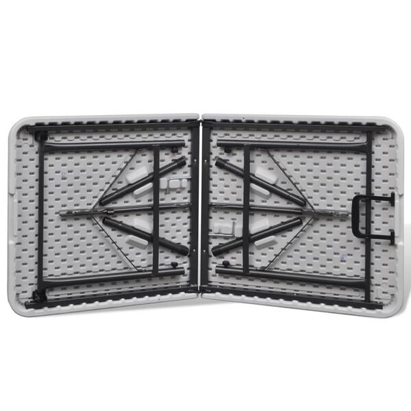 vidaXL Gartentisch Klappbar 122 cm HDPE Wei&szlig;