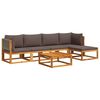 vidaXL 6-tlg. Gartensofa-Set mit Kissen Holz Akazie & Seil