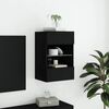 vidaXL TV-Wandschrank mit LED-Leuchten Schwarz 40x30x60,5 cm