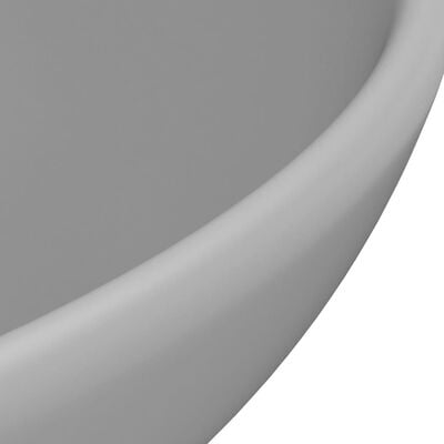 vidaXL Luxus-Waschbecken Rund Matt Hellgrau 32,5x14 cm Keramik