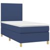 vidaXL Boxspringbett mit Matratze & LED Blau 90x200 cm Stoff