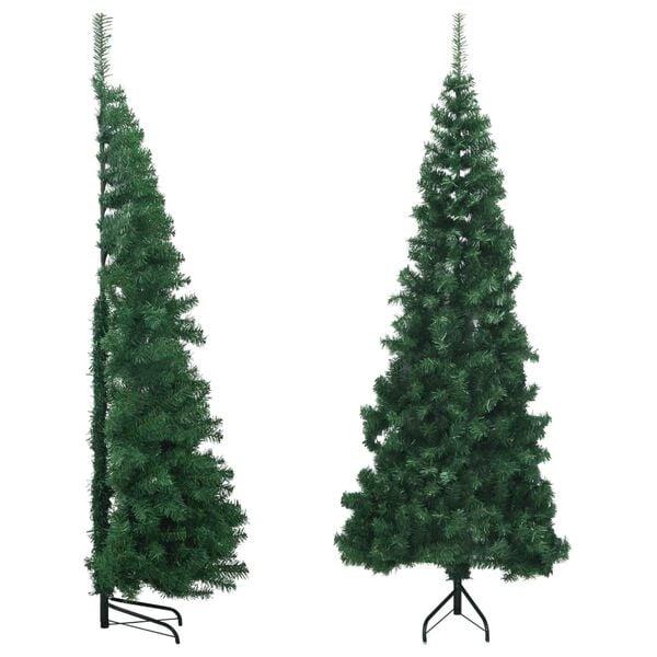 vidaXL K&uuml;nstlicher Eck-Weihnachtsbaum Gr&uuml;n 180 cm PVC