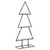 vidaXL Metall Weihnachtsbaum KUOPIO 60 cm Warmes Wei&szlig; Stahl Schwarz