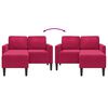 vidaXL 2-Sitzer-Sofa mit Chaiselongue L-Form Weinrot 125 cm Samt