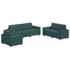 vidaXL Sofa 3 pcs Dunkelgr&uuml;n 221 x 80 x 80 cm Leinenmischgewebe
