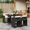 vidaXL 5-tlg. Garten-Essgruppe mit Kissen Grau Poly Rattan