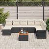 vidaXL Gartensofa-set mit Kissen 9 pcs Schwarz Poly-Rattan