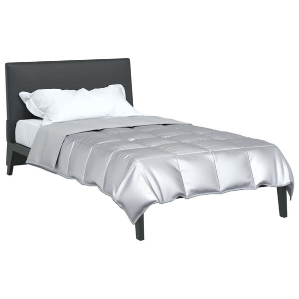 vidaXL Ganzjahresbettdecke Silber 200 x 140 cm Satin und Mikrofaser