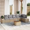 vidaXL Gartensofa-set mit Kissen 7 pcs Beige Poly-Rattan