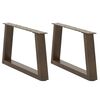 vidaXL Couchtischbeine V-Form 2 St&uuml;ck Naturstahl 60x(30-31,3) cm Stahl