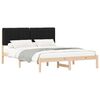 vidaXL Bettgestell mit gepolstertem Kopfteil Schwarz 160 x 200 cm
