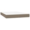 vidaXL Boxspringbett mit Matratze & LED Taupe 140x200 cm Stoff