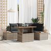 vidaXL Garten-Sofa-Set mit Speicher 5 pcs Grau Poly Rattan