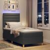 vidaXL LED Boxspringbett mit Matratze Dunkelgrau 90 x 190 cm Stoff