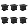 vidaXL Blument&ouml;pfe 6 pcs Schwarz 38 x 38 x 30 cm Kunststoff