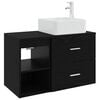 vidaXL Badezimmerm&ouml;bel-Set 2 pcs Schwarze Eiche Holzwerkstoff