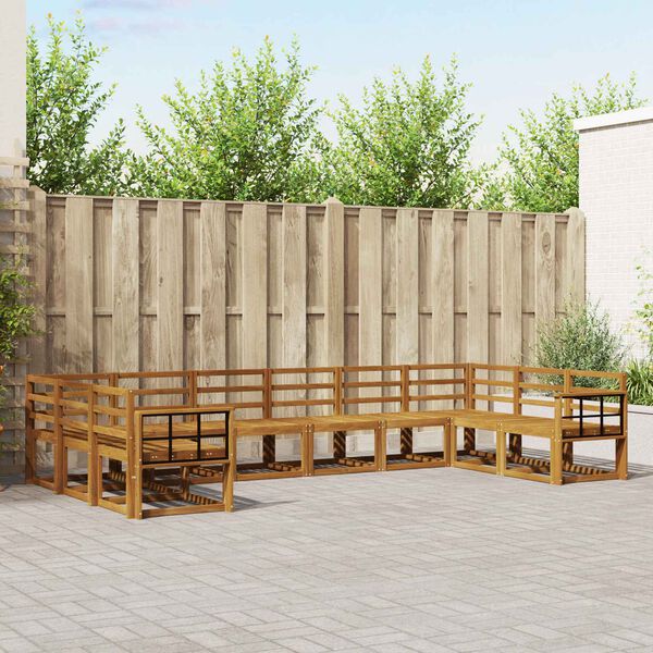 vidaXL Outdoor-Sofagarnitur 10 pcs Natur Massivholz Akazie