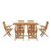 vidaXL Garten Essgruppe 7 pcs Braun 150 x 90 x 75 cm Massivholz Teak