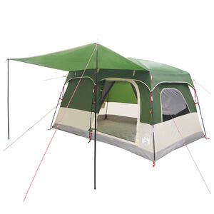 vidaXL Familienzelt mit Dach Gr&uuml;n 320 x 210 x 180 cm Polyester