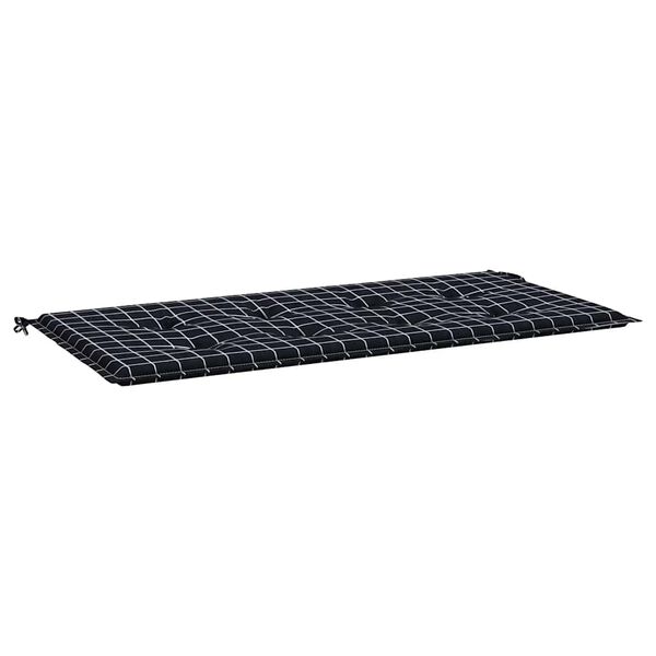 vidaXL Gartenbank-Auflage Schwarz Karomuster 100x50x4 cm Oxford-Gewebe