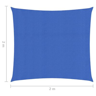 vidaXL Sonnensegel 160 g/m² Blau 2x2 m HDPE