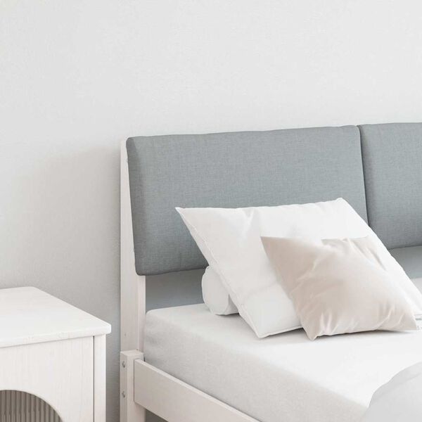 vidaXL Gepolstertes Kopfteil Hellgrau 120 cm Massives Kiefernholz