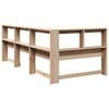 vidaXL Kopfteil mit B&uuml;cherregal L-Form 90 cm Massivholz Kiefer