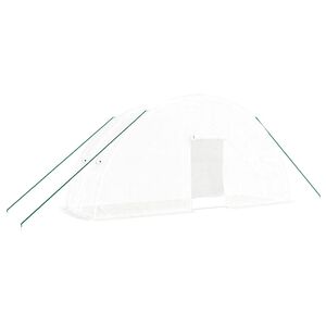 vidaXL Gew&auml;chshaus mit Stahlrahmen Wei&szlig; 12 m&sup2; 6x2x2,85 m