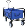 vidaXL Faltbarer Einkaufstrolley mit Bremsen Blau 94 x 53 x 99 cm