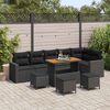 vidaXL Gartensofa-set mit Kissen 12 pcs Schwarz Poly-Rattan