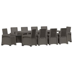 vidaXL Garten Essgruppe 11 stk. Hellgrau und Anthrazit PP