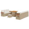 vidaXL Garten-Sofa-Set mit Kissen mit Speicher Beige Poly Rattan