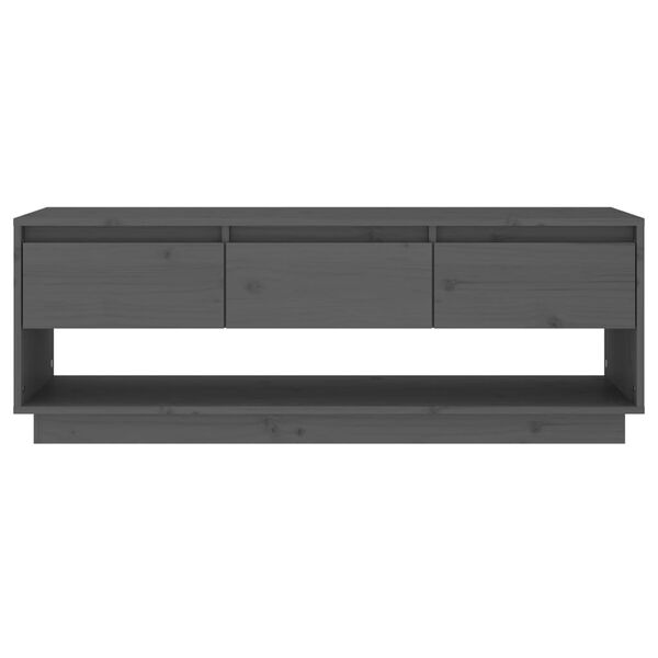 vidaXL TV-Schrank Grau 110,5x34x40 cm Massivholz Kiefer