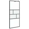 vidaXL Walk-in Duschwand Schwarz 90 x 195 x 0,5 cm Glas und Aluminium