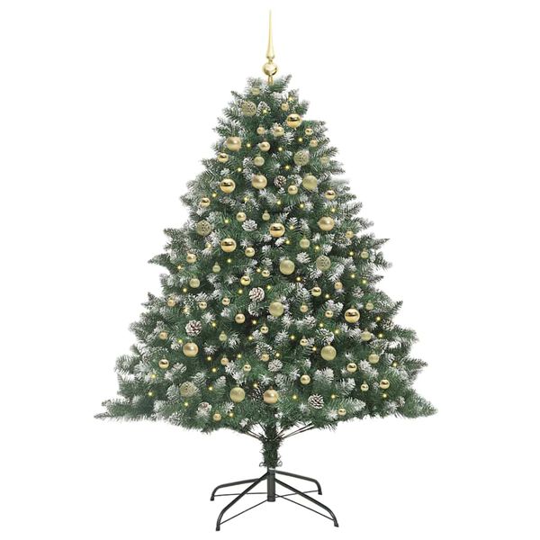 vidaXL K&uuml;nstlicher Weihnachtsbaum mit 300 LEDs mit St&auml;nder Gr&uuml;n 180 cm