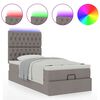 vidaXL Ottoman-Bett mit Matratze & LEDs Taupe 100x200 cm Stoff